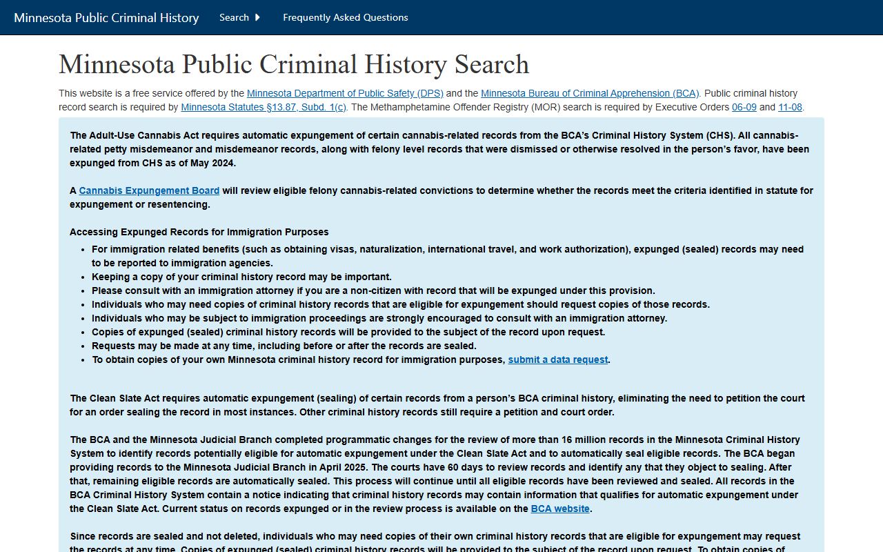 Pennington County arrest court records BCA criminal history search